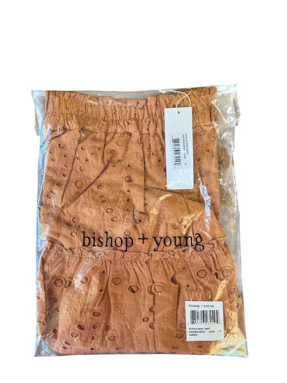 bishop + young Rust Eyelet Ruffled Mini Skirt - Picture 7 of 16